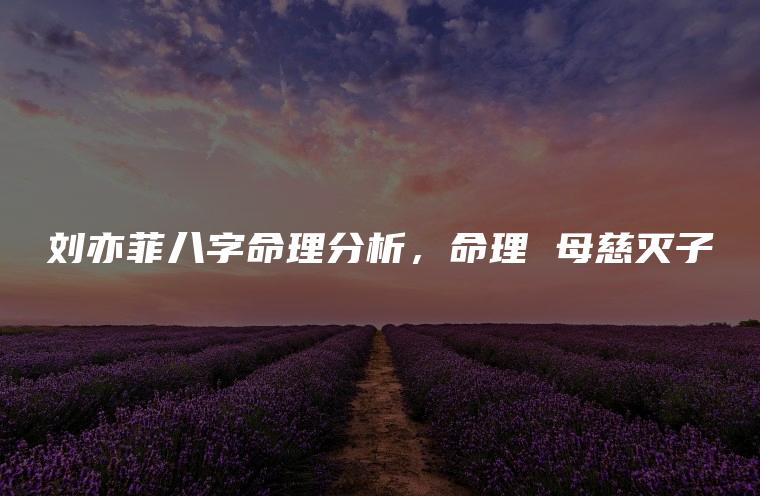 刘亦菲八字命理分析，命理 母慈灭子